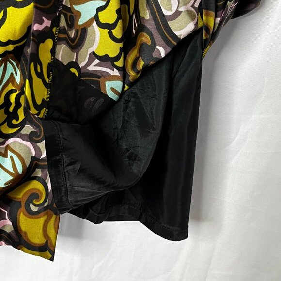 Milly of Ny Floral Print 100% Silk Sleeveless‎ Shift Dress Size 10 - Picture 9 of 11